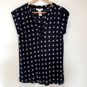 Kenar Navy Blue Women’s Patterned Blouse.